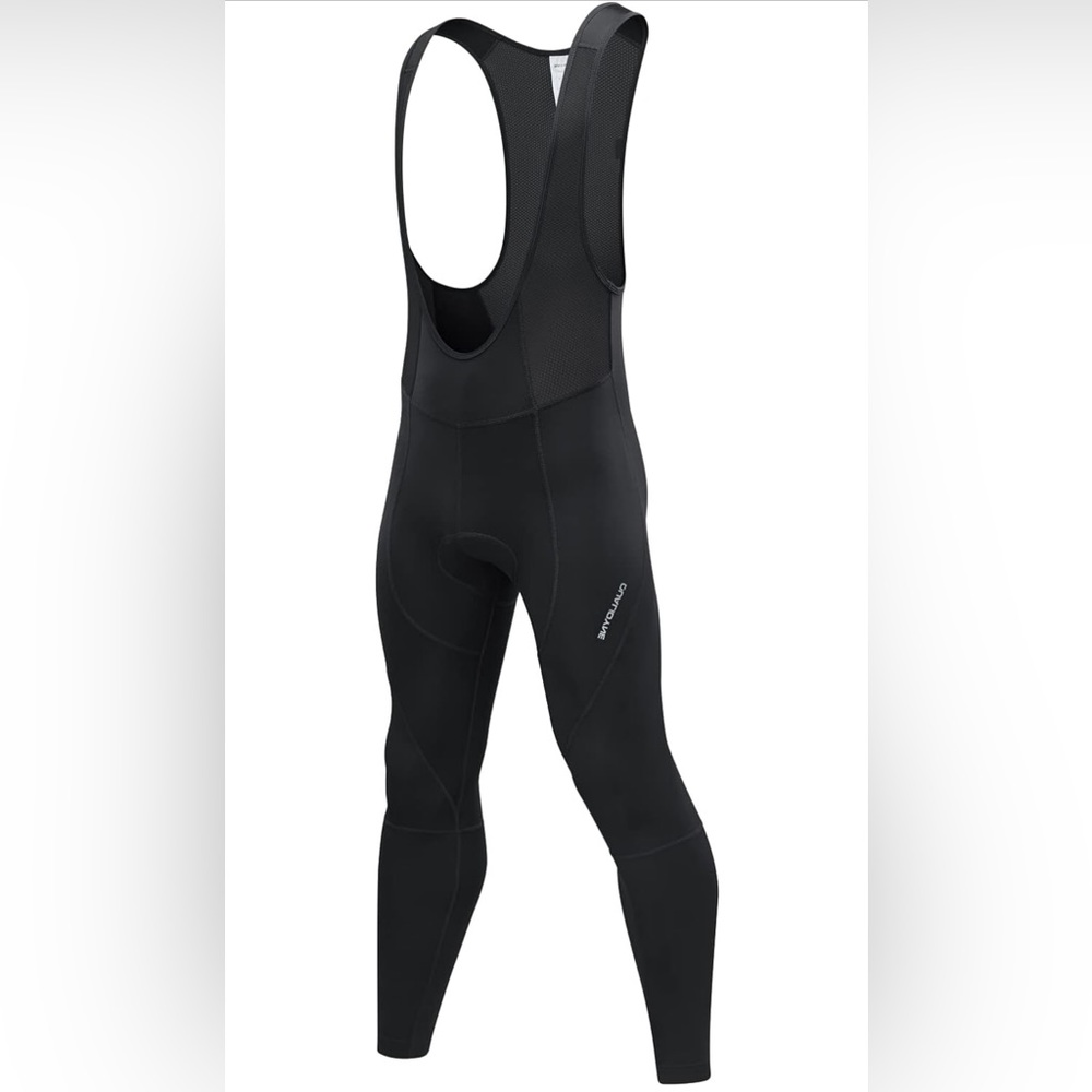 Qualidyne Men's Cycling Bib Tights 3D Padded Winter Thermal Bike Bib Pants